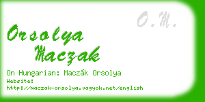 orsolya maczak business card